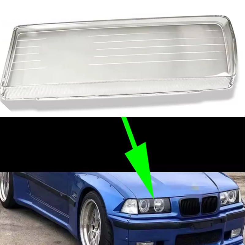 Cubierta de plexiglás para la lente de cristal del faro derecho de policarbonato del BMW Serie 3 E36