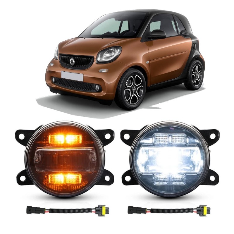 Faretti Fendinebbia + Drl Smart 453 Led Canbus Fog Diurni Angel