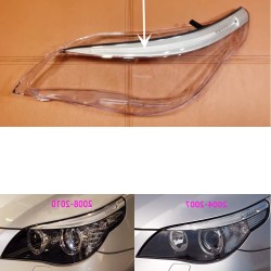 Polycarbonate Left Headlight BMW 5 Series E60 E61 with Eyebrow LED Glass Lens Plexiglass Cover
