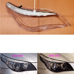 Faro derecho de policarbonato para BMW Serie 5 E60 E61 con lente LED tipo ceja y cubierta de plexiglás.