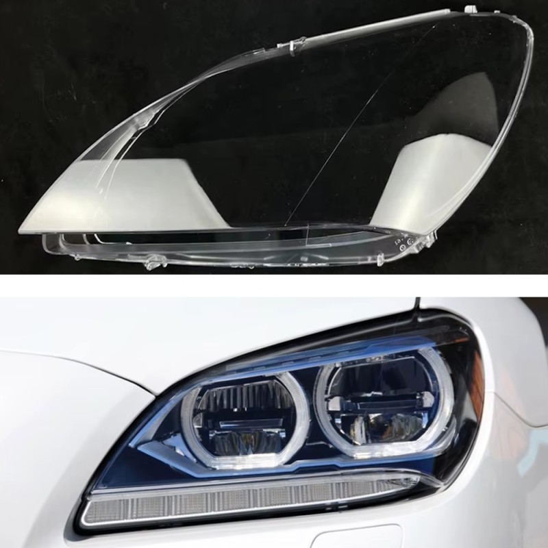 Faro izquierdo de policarbonato para BMW Serie 6 M6 F12 F13, lente de cristal y cubierta de plexiglás.