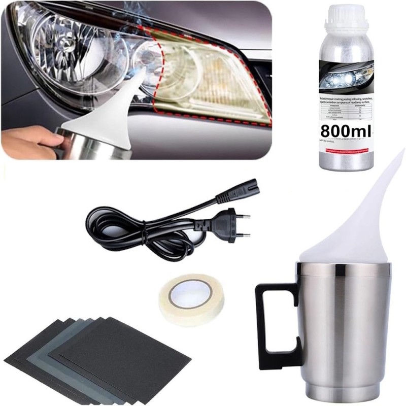 Headlight Regeneration Kit 800ml Renews and Shines Headlights with Liquid Polymer