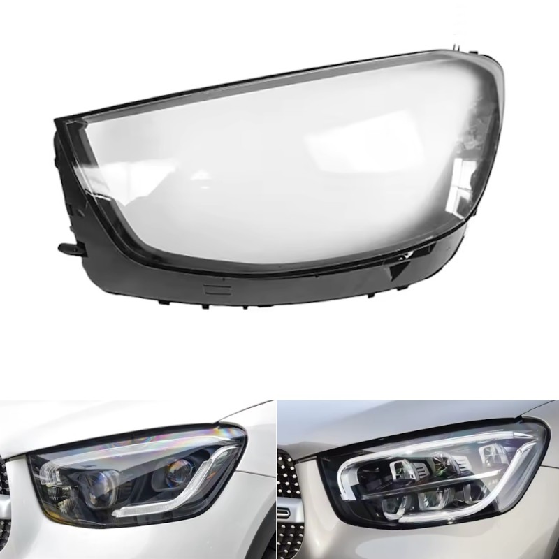 Polycarbonate Left Headlight Mercedes-Benz GLC X253 C253 2019 onwards Glass Lens Plexiglass Cover Repair