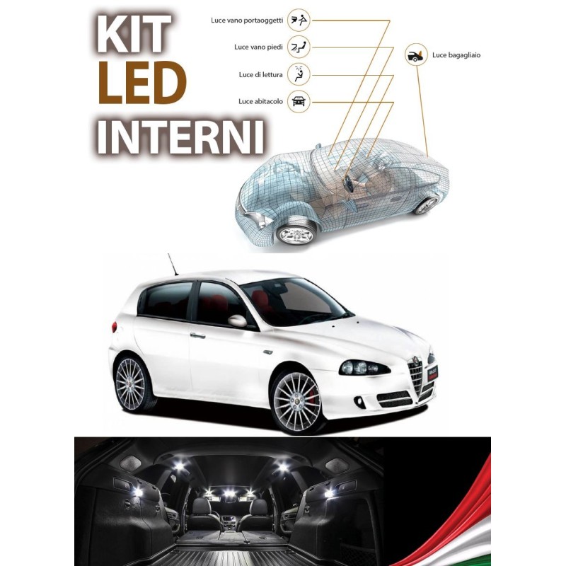 KIT LED INTERIOR COMPLETO ALFA ROMEO 147 RESTYLING CONVERSIÓN COMPLETA + CANBUS MATRÍCULA LED