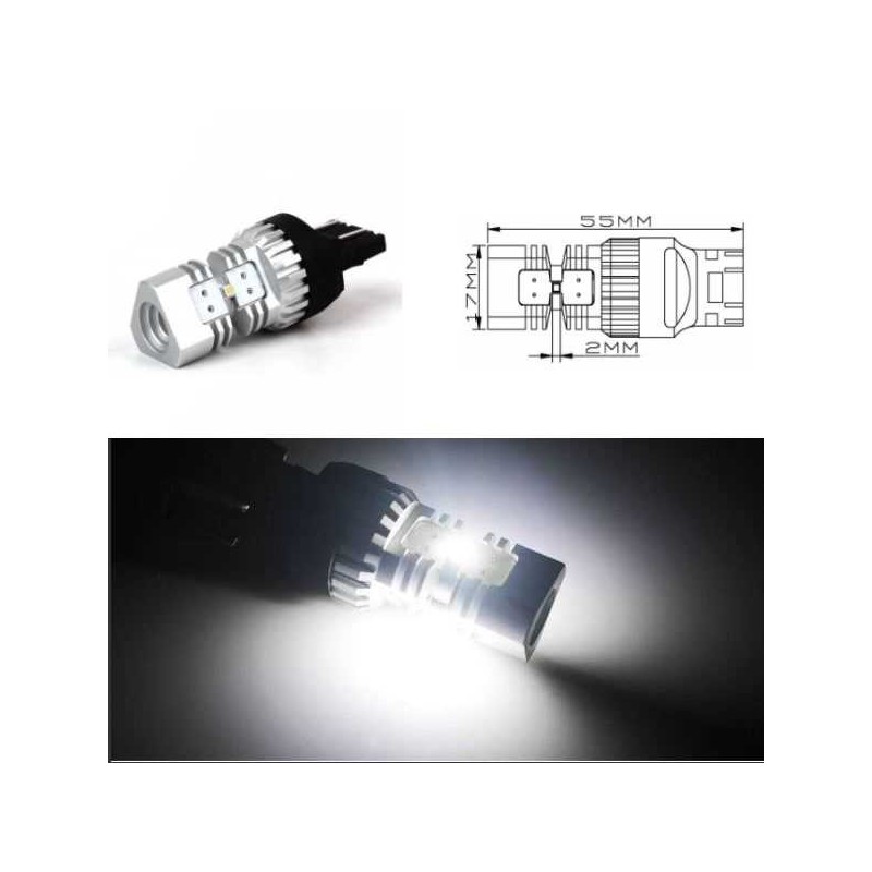 LED T20 7443 21W/5W CANBUS BLANCO 3 SMD 2020