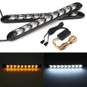 DRL FLESSIBILE SEQUENZIALE 9LED BIANCO/AMBRA