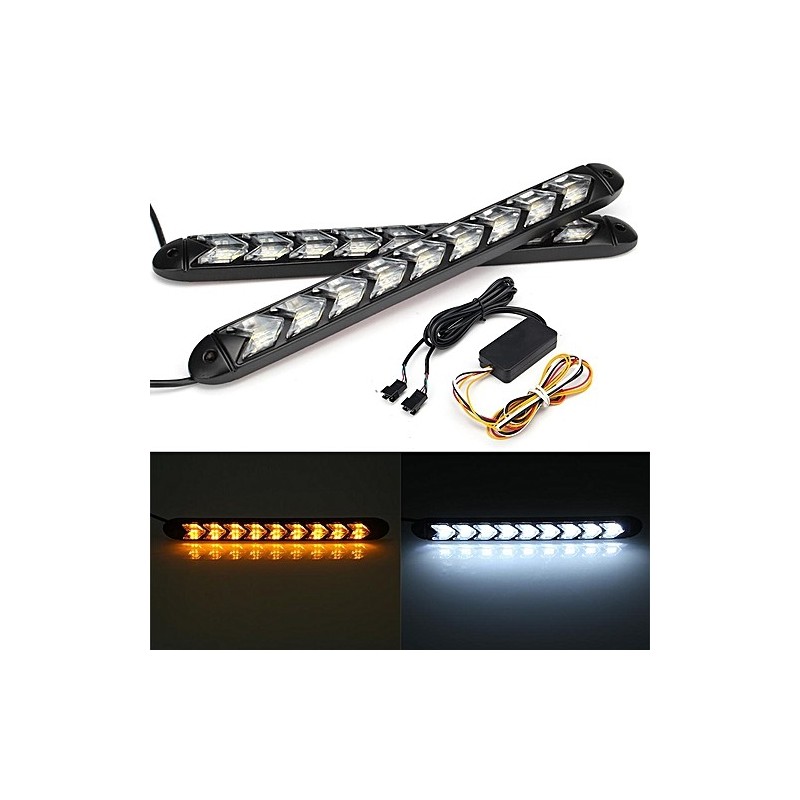 FLEXIBLE DRL SECUENCIAL 9LED BLANCO/ÁMBAR