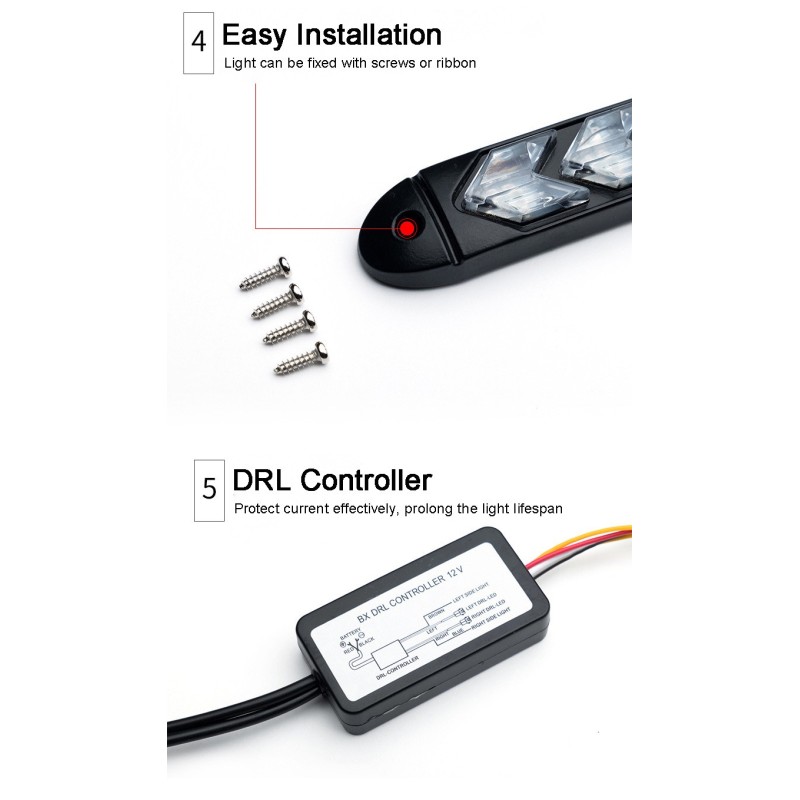 fijación drl con tornillos