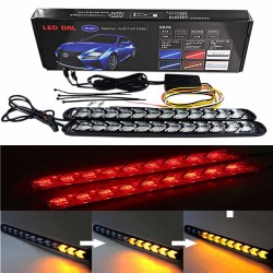 DRL FLESSIBILE SEQUENZIALE 9LED BIANCO/ROSSO