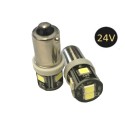 24V Lampada Led BA9S T4W Bianco 6 Smd 2835 360 Gradi No Polarita Durata Garantita