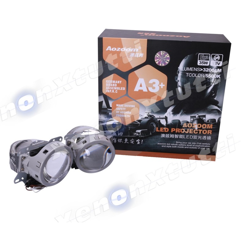 KIT DE PROYECTOR DE LENTES LED AOZOOM A3+ con unidades de control de 3 PULGADAS