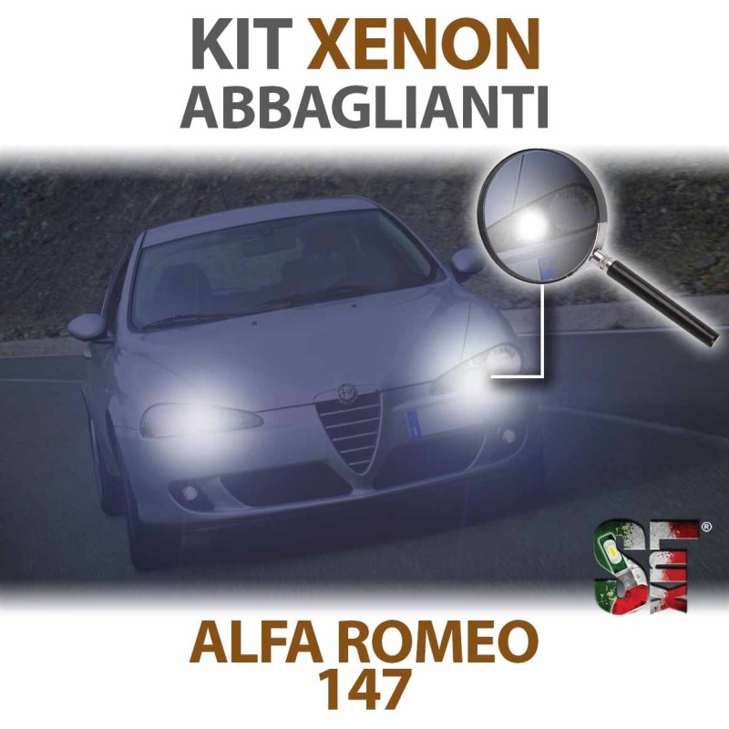 lampade xenon abbaglianti 6000k bianche alfa romeo 147 lampadine luci illuminazione bulbi xenon xenonlight headlight