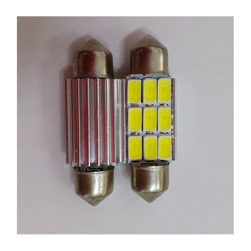 PAR DE LED FESTOON / TORPEDO 9 LED 5630 CANBUS