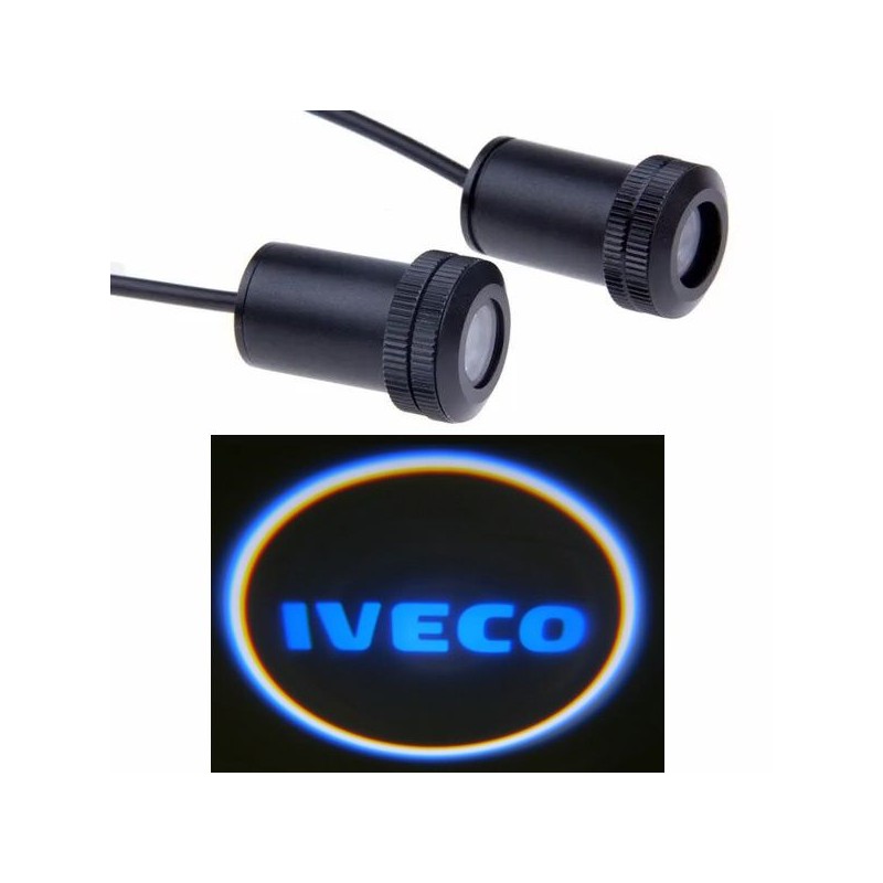 Proiettore Logo LED IVECO Massif per Portiera con Batteria no Fori no Connessioni Plug & Play