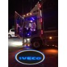 effetto visivo Proiettore Logo LED IVECO Massif per Portiera con Batteria no Fori no Connessioni Plug & Play