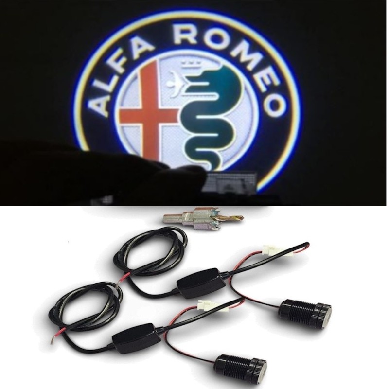 Proiettore Logo LED Portiera per Alfa Romeo MiTo Alta Luminosità