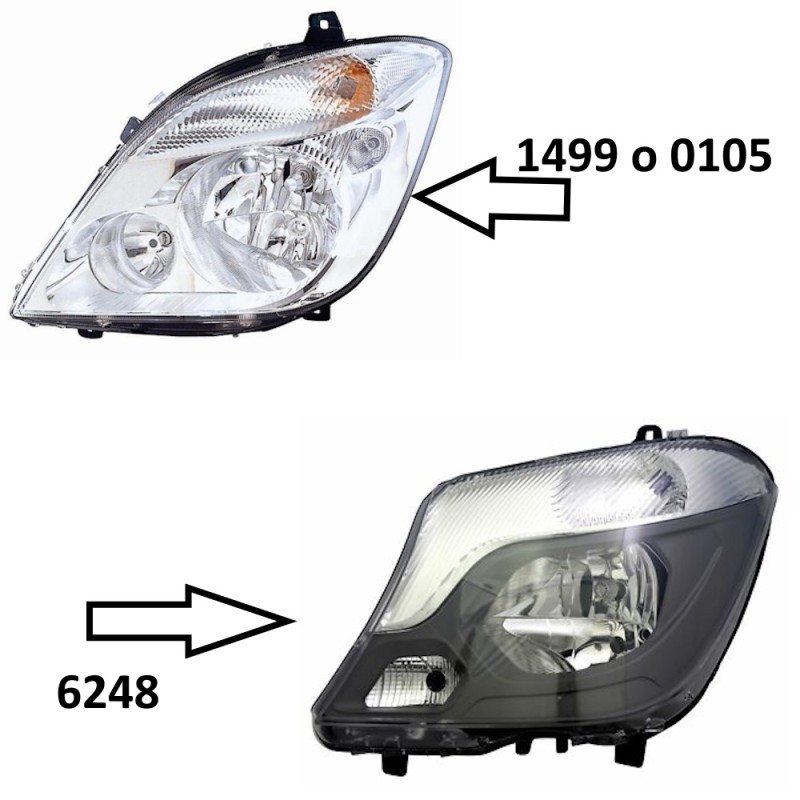Bombillas LED de cruce H7 para MERCEDES-BENZ Sprinter W906 tecnología CANBUS Kit 6000k Luz blanca