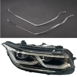 Faro delantero derecho de policarbonato con fibra óptica DRL para Volkswagen Tiguan, guía de tubo acrílico LED MATRIX.