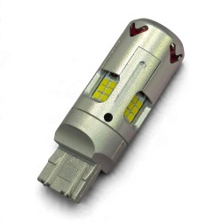 T20 7440 W21W 24 SMD 3030 6000k LED Bulb with Fan Super Bright White Canbus Reverse
