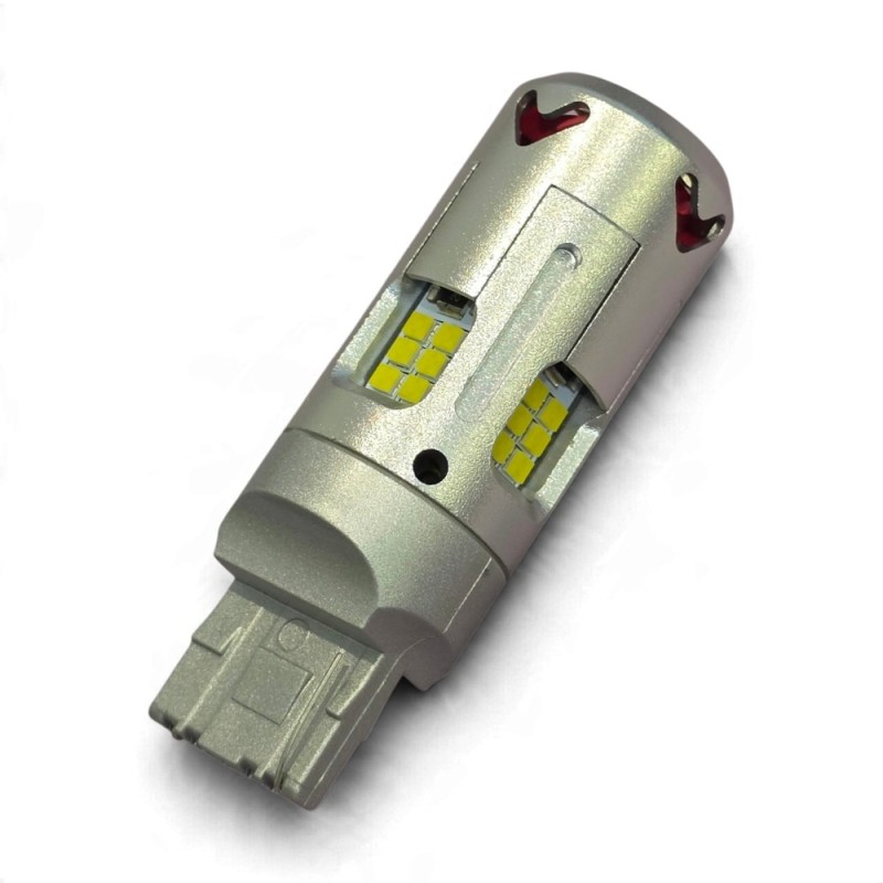Lampadina Led T20 7440 W21W 24 SMD 3030 6000k con Ventola Super Luminosa Bianca Canbus Retromarcia