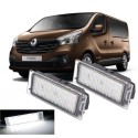 Renault Trafic III LED License Plate Light Complete White 6000k