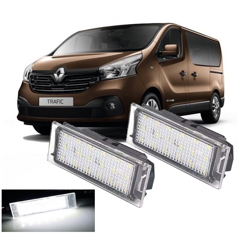Renault Trafic III LED License Plate Light Complete White 6000k