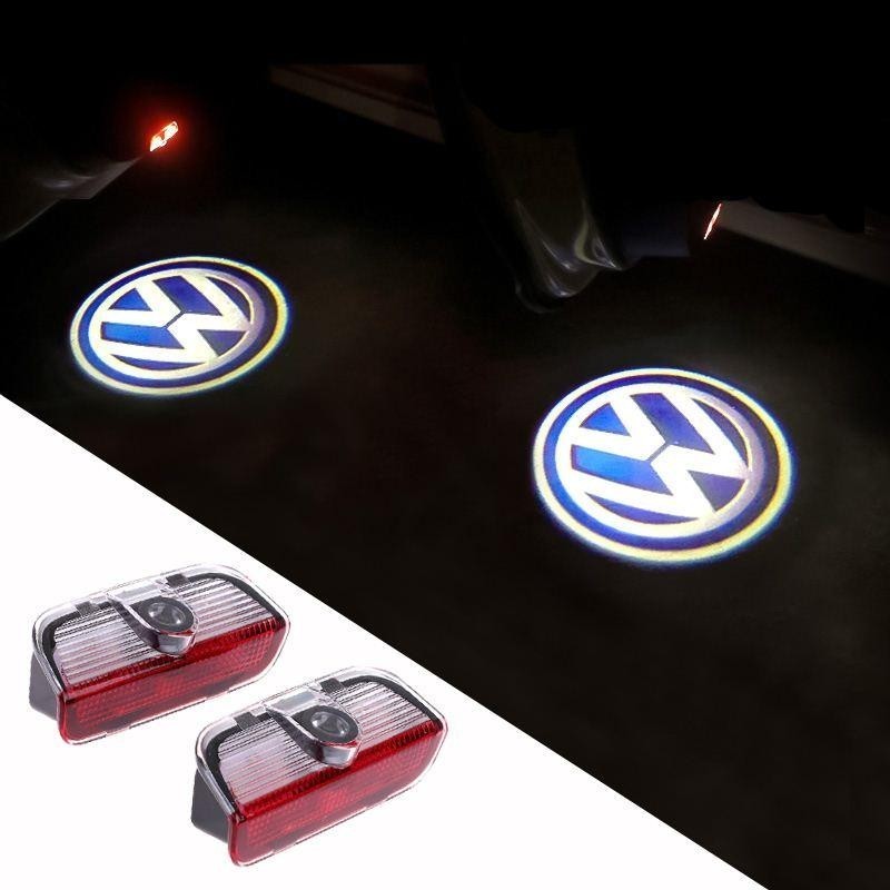 Proyector de logotipo LED VOLKSWAGEN T-Roc II para puerta, sin perforaciones, conexión Plug & Play.