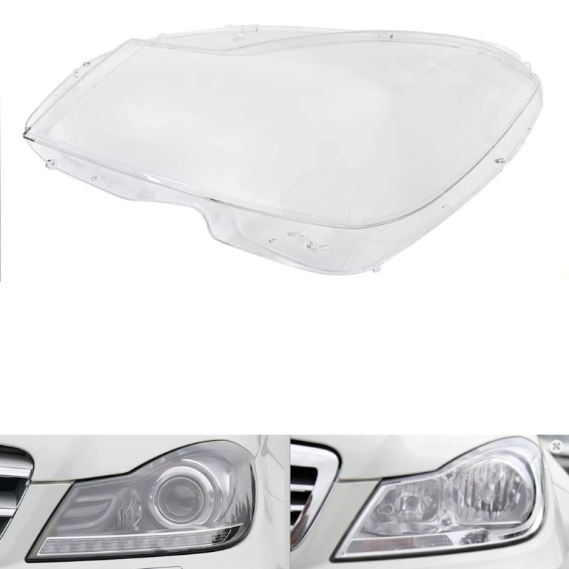 Policarbonato Faro Sinistro Mercedes-Benz W204 2011 in poi Vetro Lente Copertura Plexiglass Riparazione