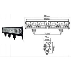 Barra LED Working Light 234w 9/32v con Riflettore per Profondita
