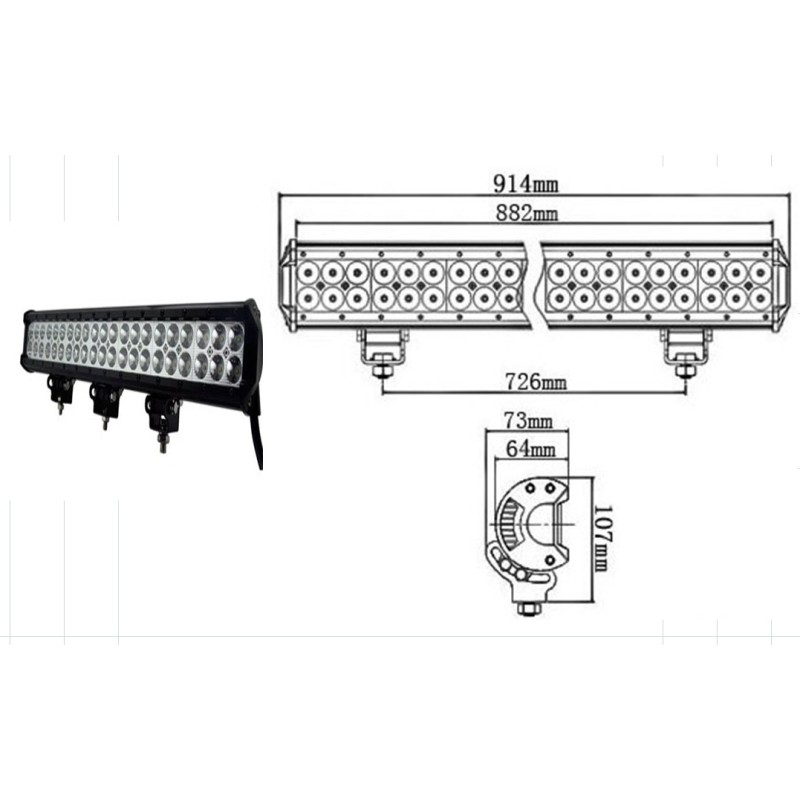LED WORKING LIGHT 234W 9/32V PROFONDITA O DIFFUSO