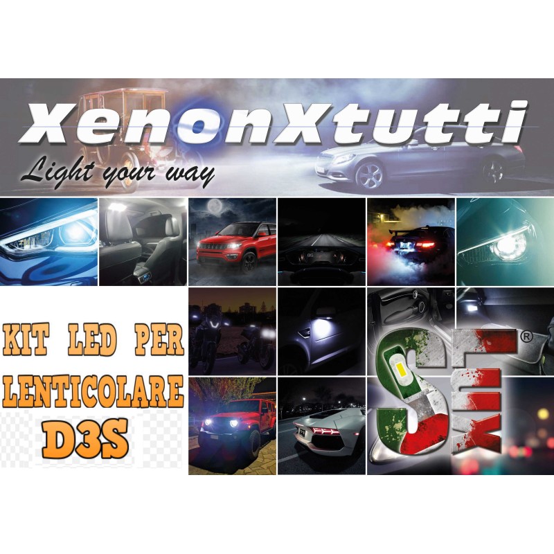 Kit LED D3S luz de cruce lenticular luz de carretera bi-xenón 6000k