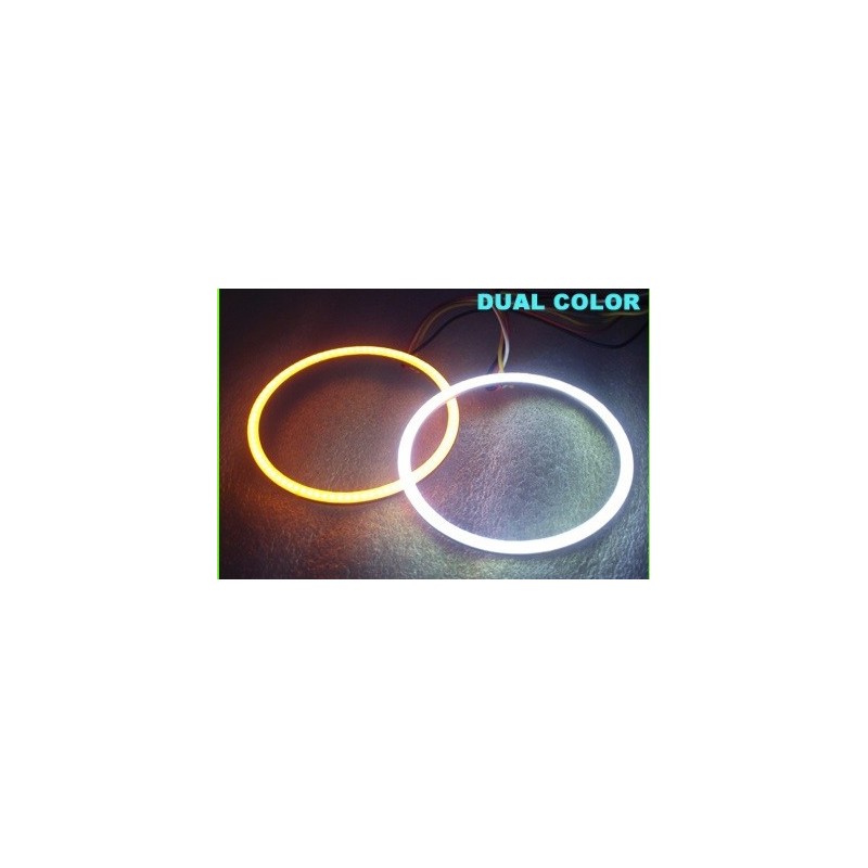 2 Angel Eyes LED COB 8 cm DUAL COLOR BIANCO ARANCIO