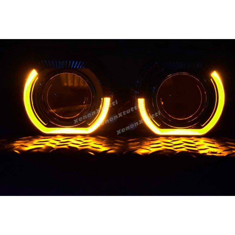 LED switchback para lenticulares de coche naranja y blanco con flecha y posición