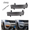 Intermitentes secuenciales para Jeep Compass + luces diurnas LED (DRL) blancas y naranjas.