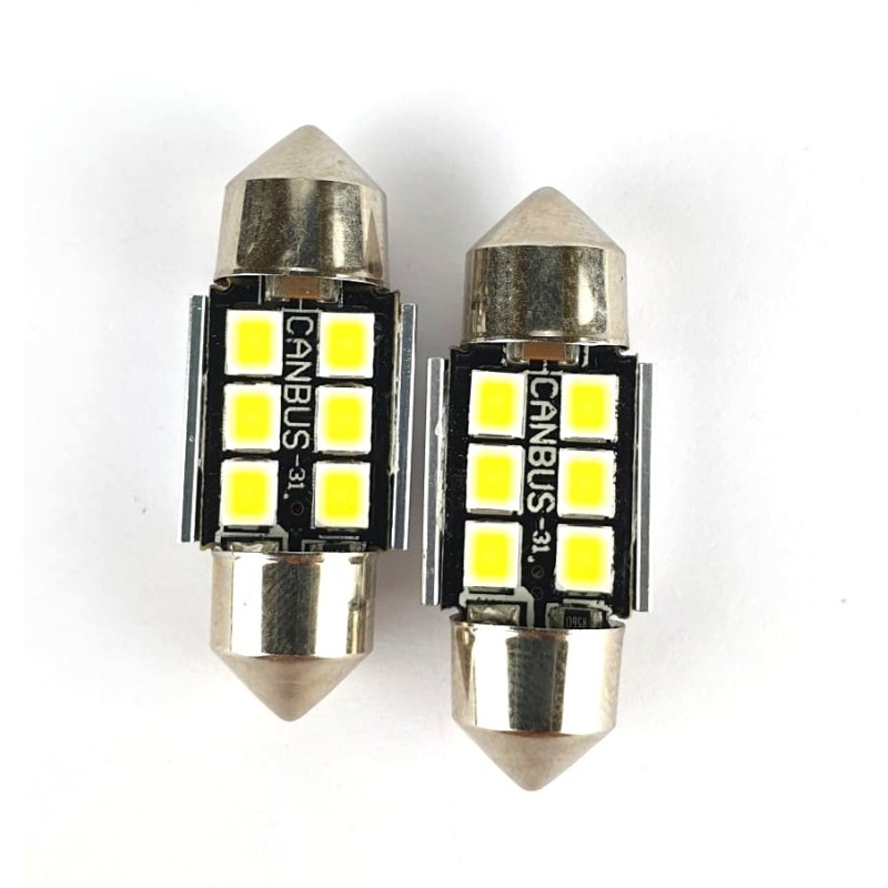 2 TORPEDOS LED CANBUS SUPERBRILLANTES SILURO 3030 6 31MM