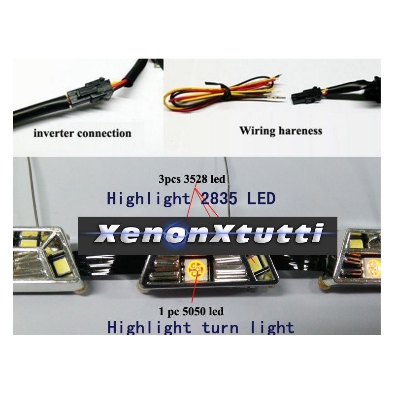 2 Strisce Flessibili LED DRL, Luci di Posizione Diurne + Frecce