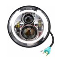 FARO LED Cromato 7" pollici MOTO HARLEY SCOOTER Silver