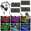 Placche Led Rgb Con Logo Volkswagen Per Auto e Moto 4 Pezzi Impermeabili