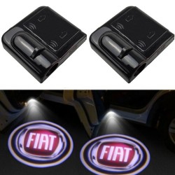 Proiettore Logo LED Fiat per portiera Con Batteria no Fori no Connessioni Plug & Play