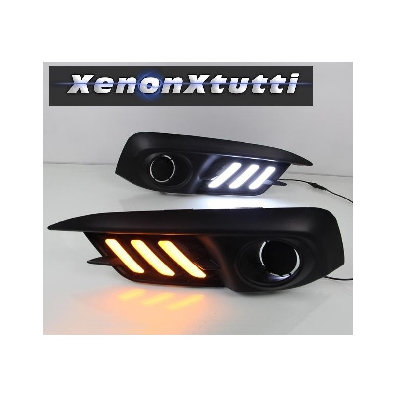 Honda Civic x 10 luces DRL blancas con intermitente secuencial naranja