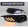 Honda Civic x 10 white DRL lights with orange sequential indicator