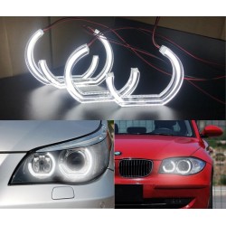 Ojos de ángel LED de cristal BMW F10 F13 F30 F31 F34 Estilo DTM Estilo de corte DRL