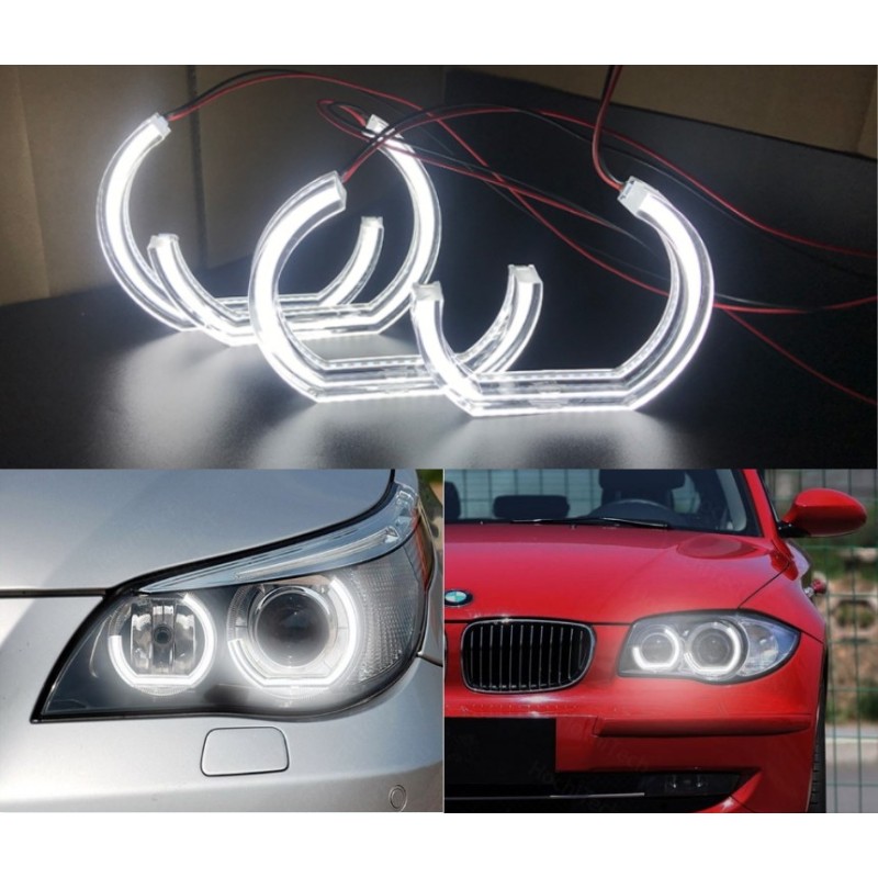 Ojos de ángel LED de cristal BMW F10 F13 F30 F31 F34 Estilo DTM Estilo de corte DRL