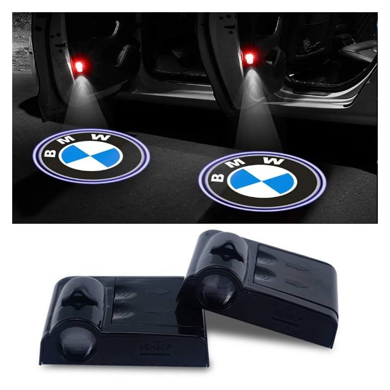Proiettore Logo LED BMW per Portiera con Batteria no Fori no Connessioni Plug & Play