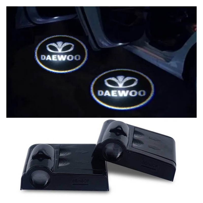 Proiettore Logo LED Daewoo per Portiera con Batteria no Fori no Connessioni Plug & Play