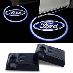 Proiettore Logo LED Ford per Portiera con Batteria no Fori no Connessioni Plug & Play