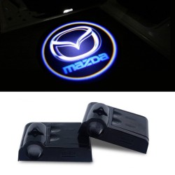 Proiettore Logo LED Mazda per Portiera con Batteria no Fori no Connessioni Plug & Play