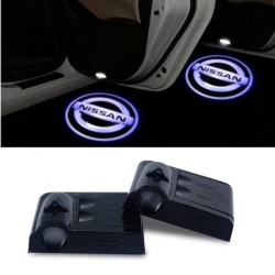 Proyector LED Logo Nissan para Puertas con Batería, sin Agujeros, sin Conexiones Plug & Play