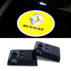 Proiettore Logo LED Renault per Portiera con Batteria no Fori no Connessioni Plug & Play
