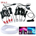 Kit 10 Pezzi RGB 8 Metri Interni + Luce Ambiente Auto Decorativa Fibra Ottica Cruscotto